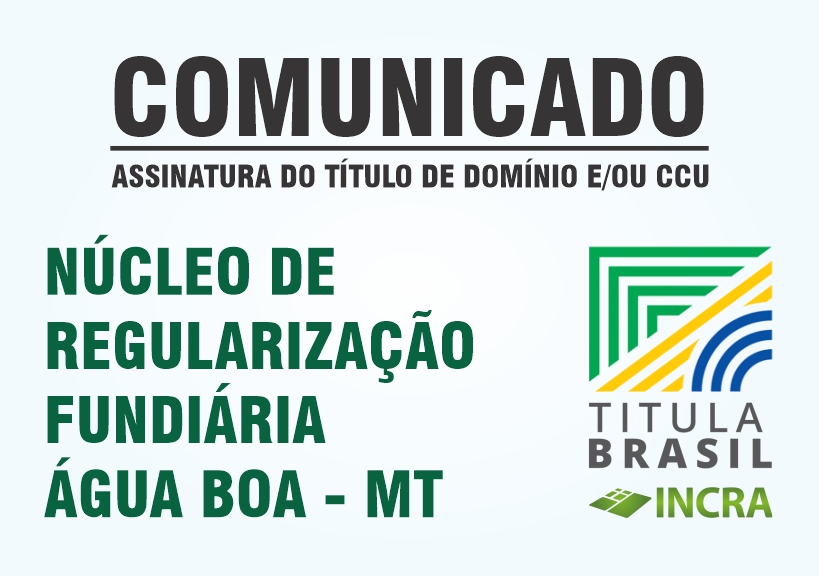 COMUNICADO incra