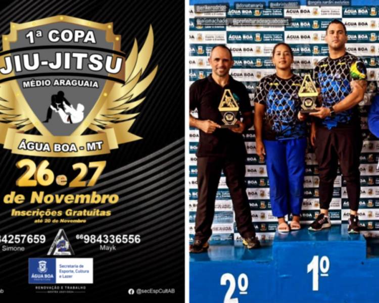 Equipe de Água Boa se destaca na 1ª Copa Médio Araguaia de Jiu-Jitsu