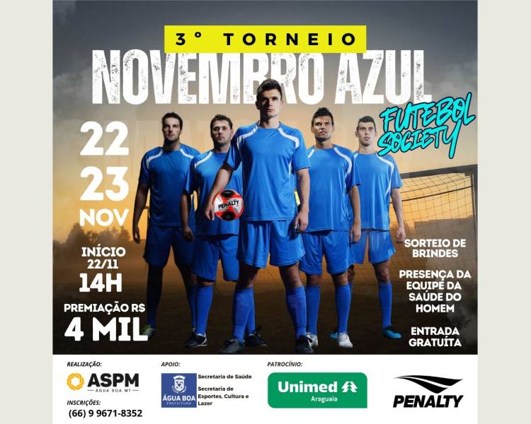 Vem aí o 3º Torneio Novembro Azul de Futebol Society da ASPM