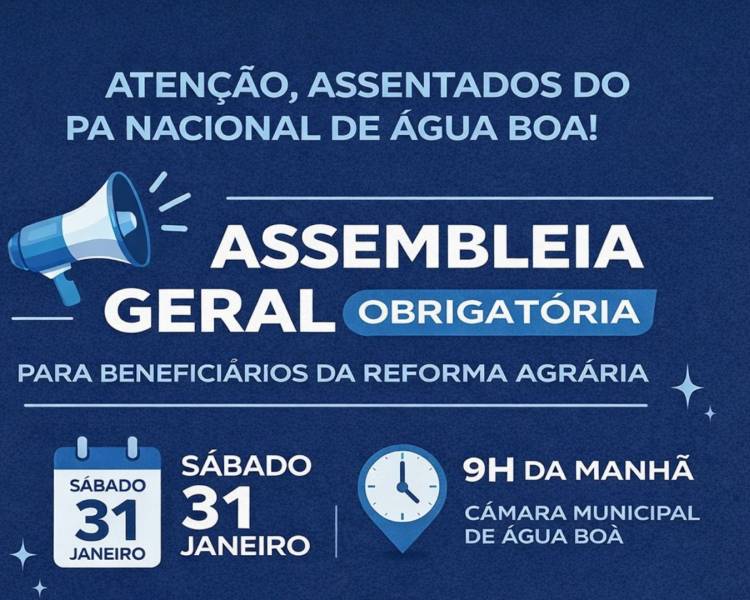 Assentados do PA Nacional são convocados para assembleia geral em Água Boa