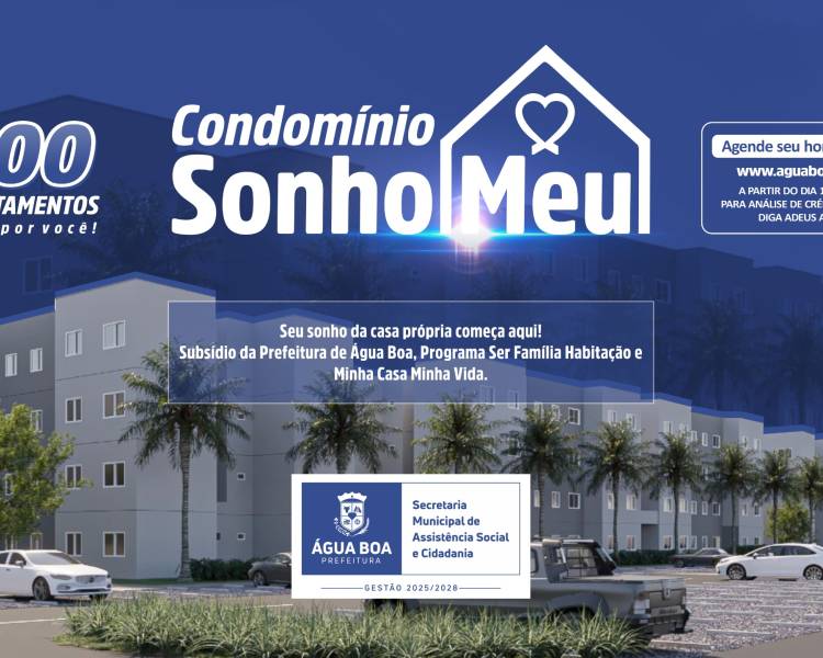 Prefeitura de Água Boa divulga agendamento para programa habitacional “Sonho Meu”