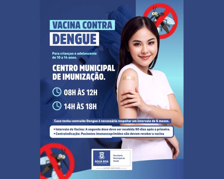 Vacinação contra a Dengue começa nesta sexta-feira para crianças e adolescentes