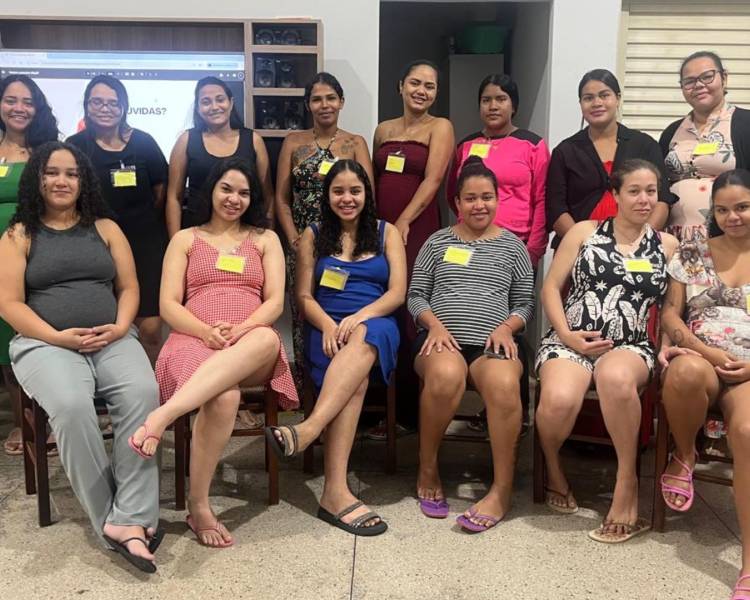 Gestantes do projeto Cantinho da Cegonha participam de palestra sobre alimentação saudável na gestação