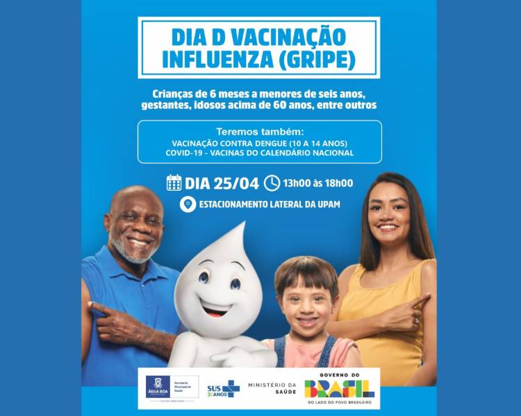 Prefeitura vai realizar vacinação contra a Influenza no sábado (25)