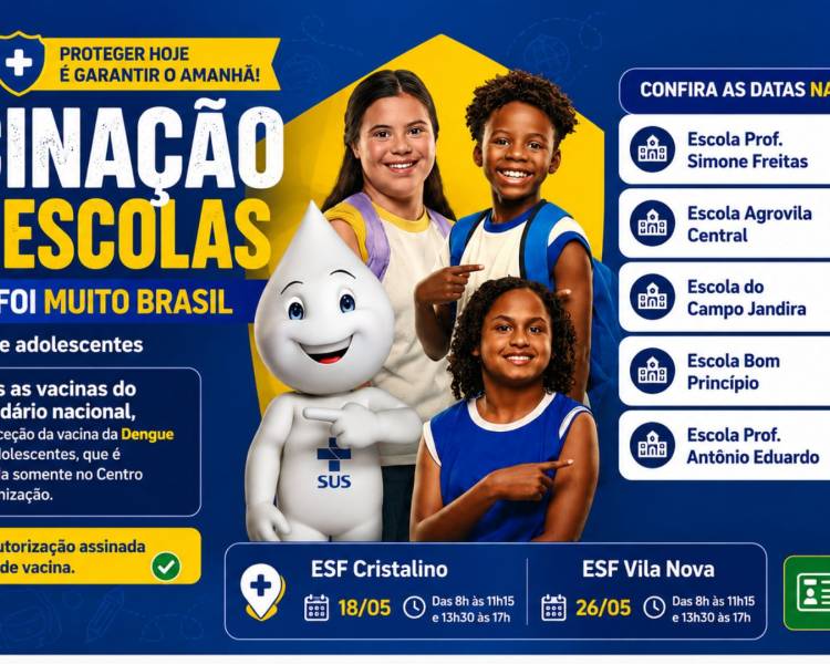 Prefeitura de Água Boa realiza campanha de vacinação nas escolas e unidades de saúde