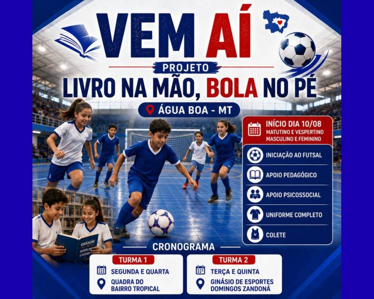 Prefeitura de Água Boa está com inscrições abertas para o projeto 
