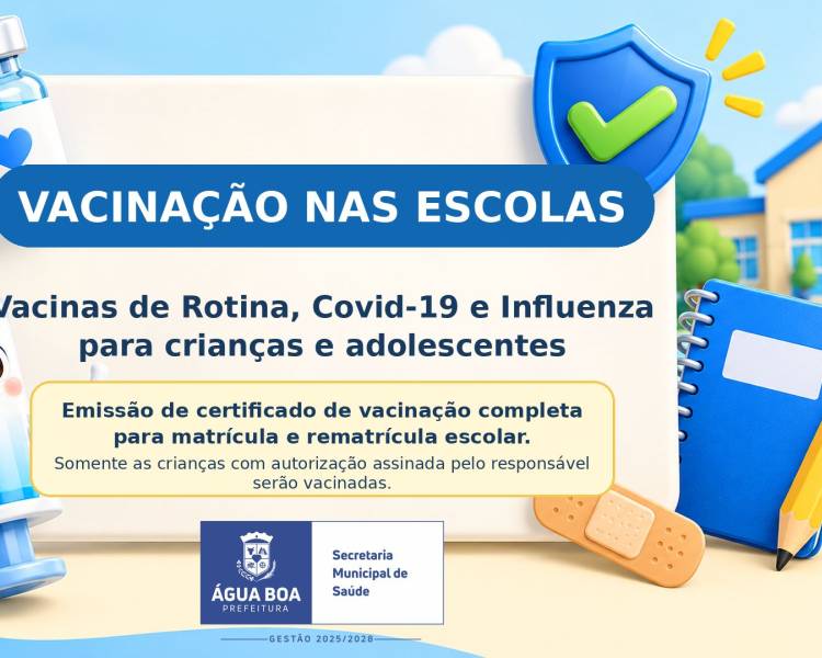 Prefeitura realiza vacinação nas escolas municipais a partir de 17 de setembro