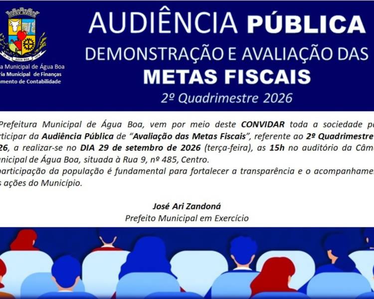 Contas públicas em debate: participe da Audiência Pública das Metas Fiscais